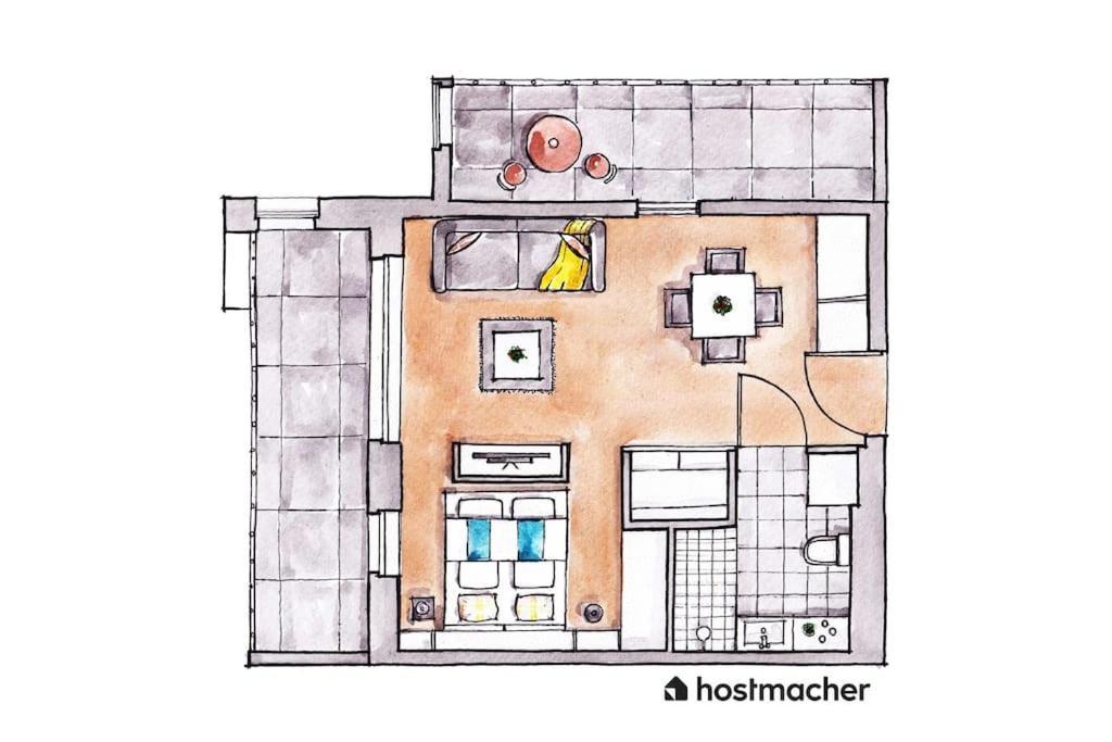 Smart Studio With Terrace By Hm Bécs Kültér fotó